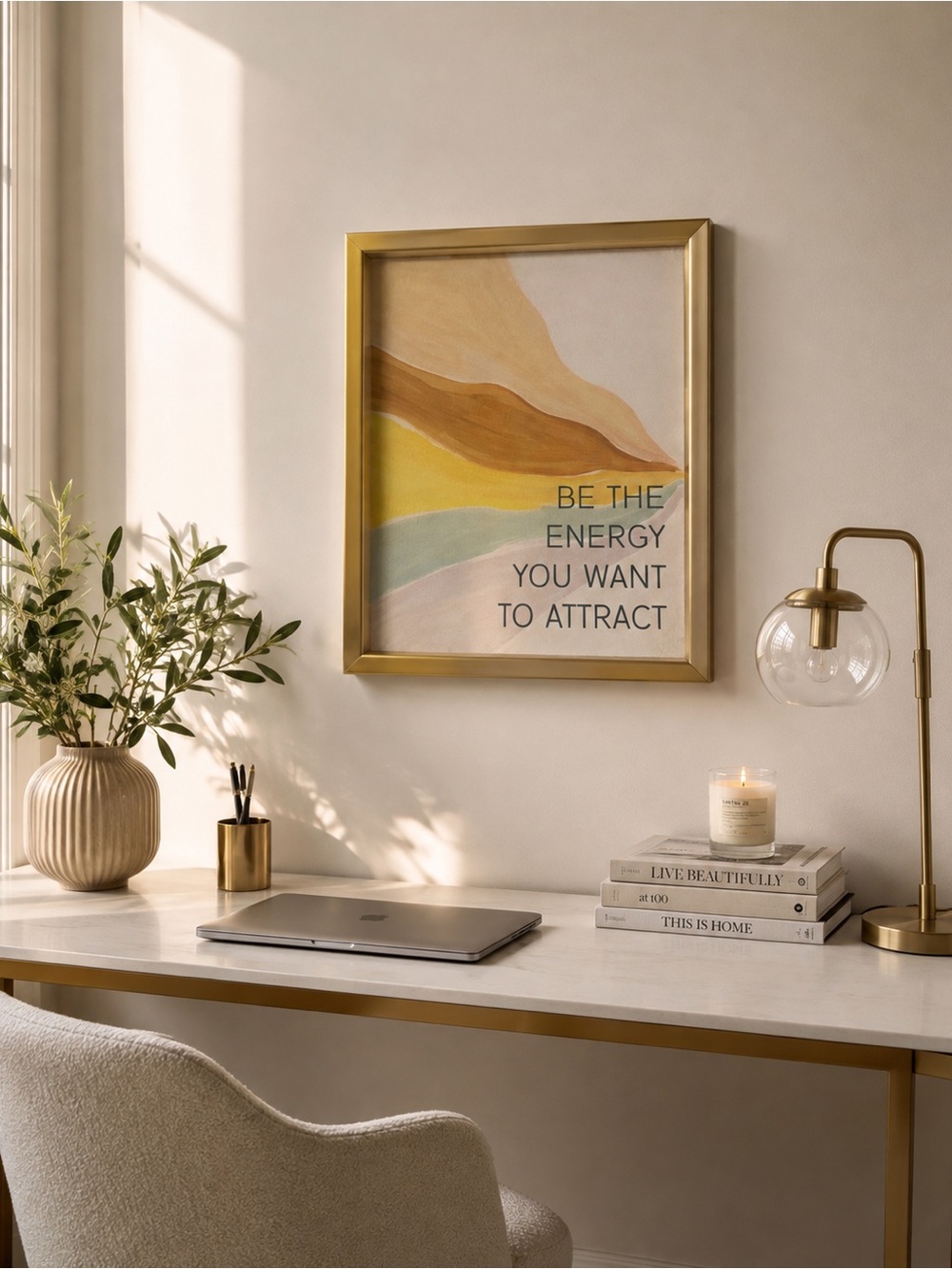 Gold Framed Inspirational Wall Art